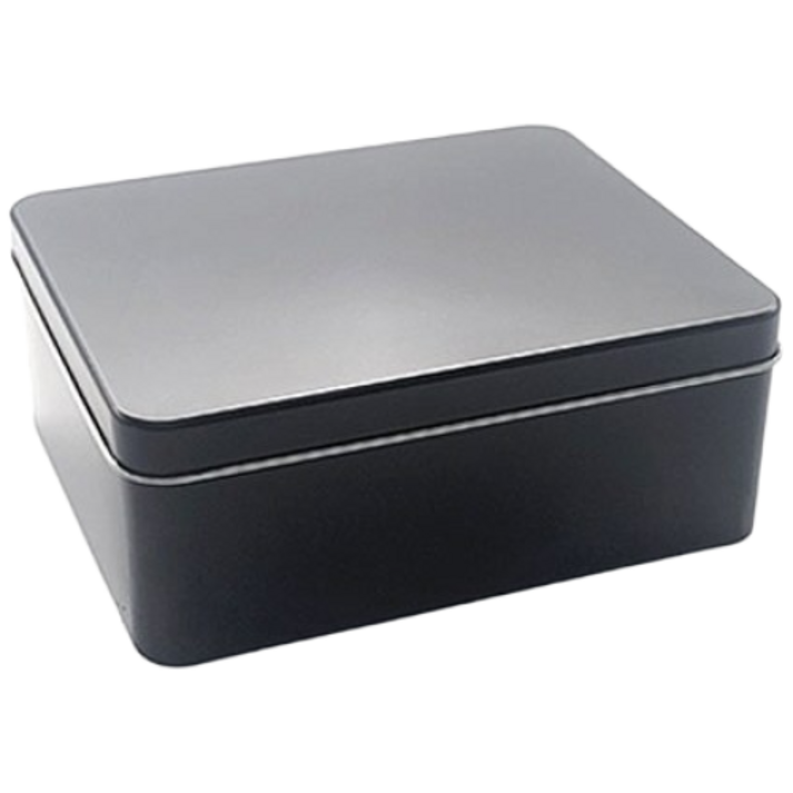 사각깡통 S0552 은색흰색검정색 틴케이스,대형 틴케이스, 미니 틴케이스, 원형 틴케이스, 철필통, 원통, 정리함 케이스, 틴케이스 쿠키, 철제 케이스, 검정, 1개