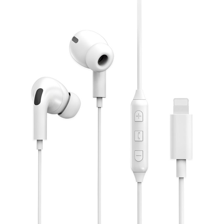 커네틱 8핀 유선 블루투스 이어폰, CDE852WH, 화이트 커네틱 8핀 유선 블루투스 이어폰, CDE852WH, 화이트