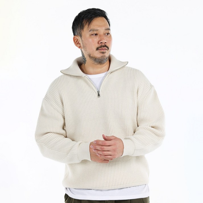 빅이지 남성용 오버핏 하찌 풀오버 하프집업