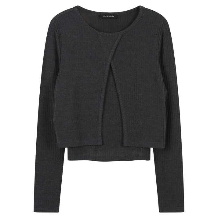 플라스틱아일랜드 여성용 컷아웃 티셔츠  슬리브리스 탑 세트 PR2CL865