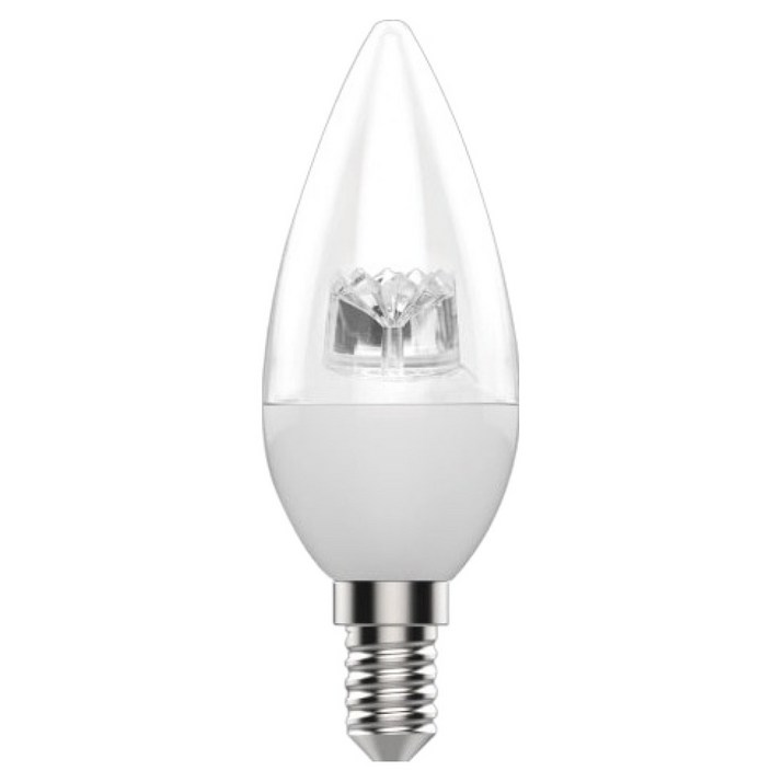 장수램프 멜리빙 LED 전구 촛대구 투명 E14 등기구 램프 5W, 주광색, 1개