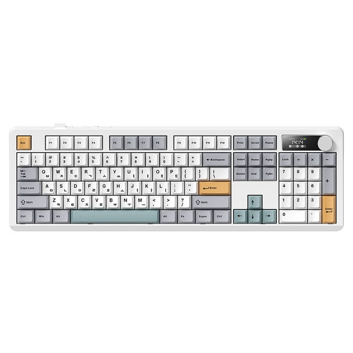 프리플로우 아콘 104키 노브 LCD 풀배열 유무선 기계식 키보드 저소음 라임V3, 메카닉, AK74, 저소음라임축V3