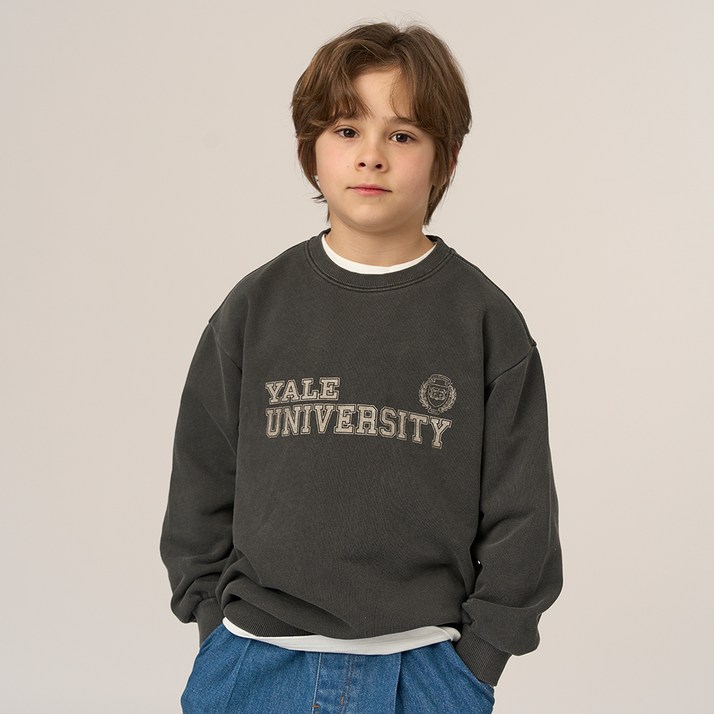 예일키즈 아동용 피그먼트 워시드 맨투맨 YJCCMTE13227