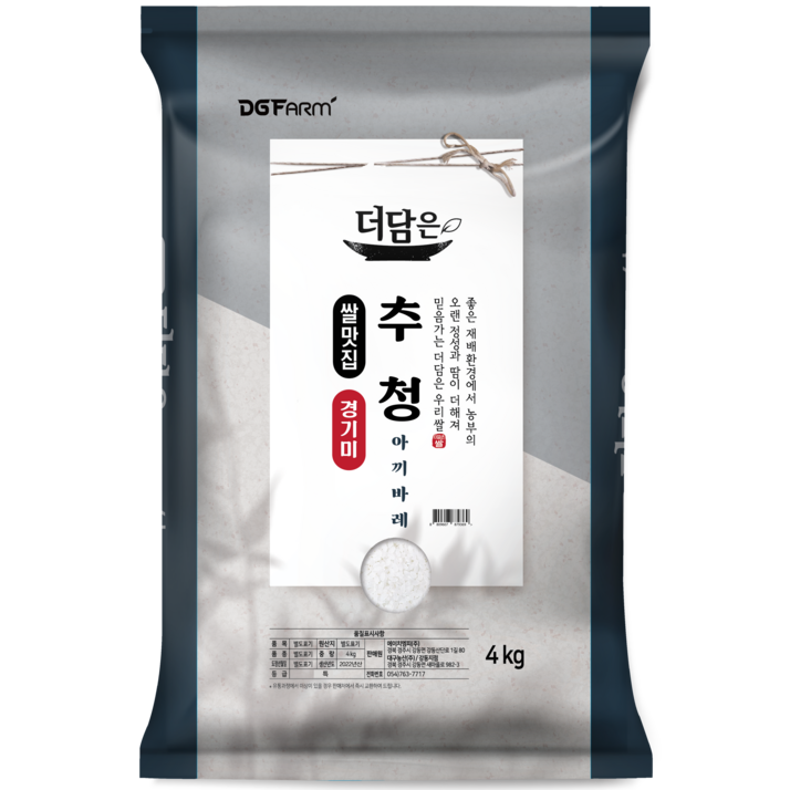 대구농산 2022년산 햅쌀 경기미 추청 아끼바레 쌀, 4kg(특등급), 1개