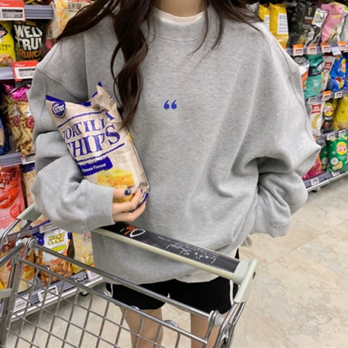 소니오 여성용 심플 캐주얼 맨투맨