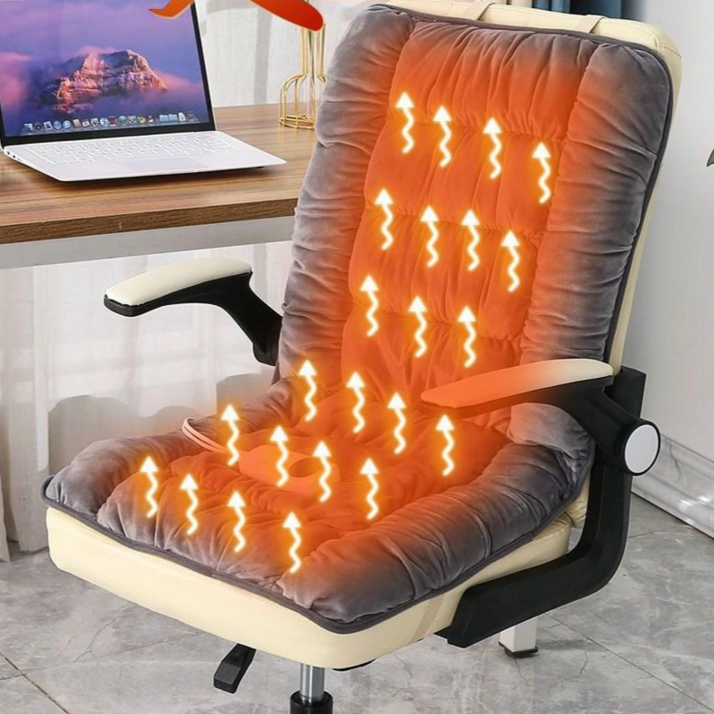전기방석 온열방석 의자 온열매트 의자등받이 보온 발열 방석 등받이 의자 쇼파 전기방석 온열방석 의자용 전기 장판, A그레이