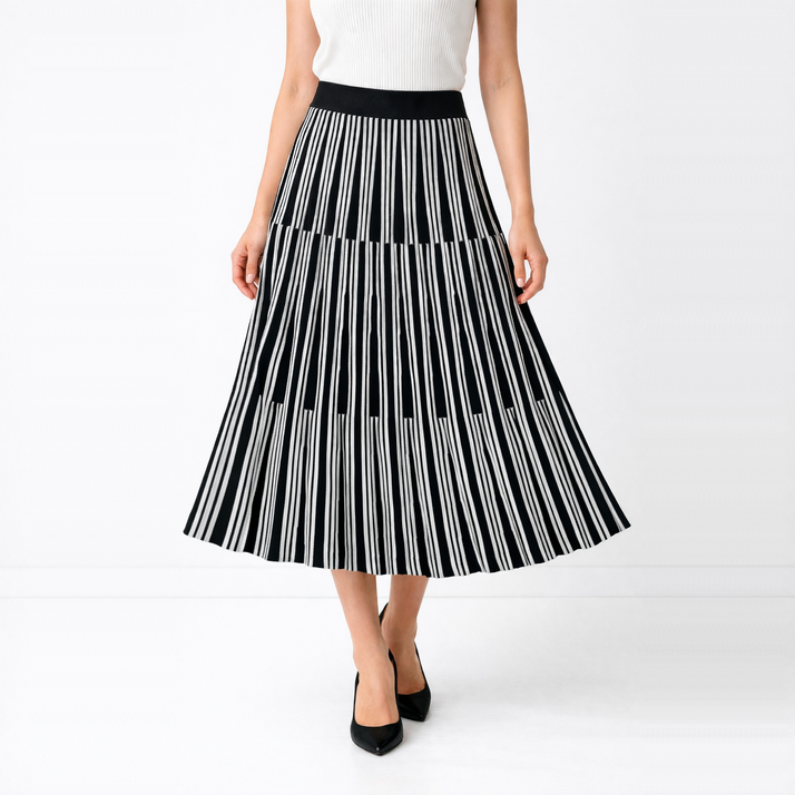 바바라보리스 플리츠 니트 롱 스커트[국내제작]