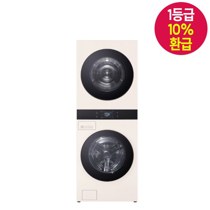 LG전자 트롬 AI 오브제컬렉션 워시타워 25kg+25kg WA2525EEHF / W