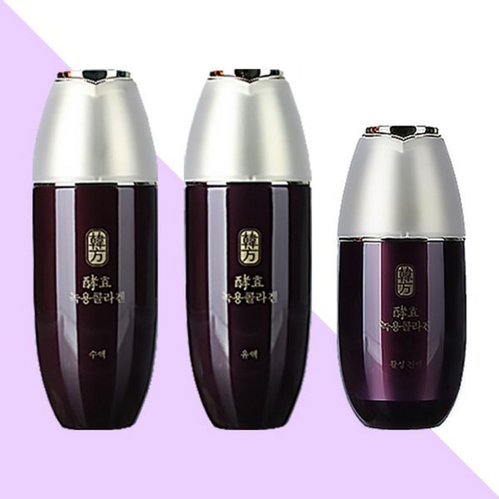 수려한 효 녹용 콜라겐 3종 수액+유액+진액/미백,보습,기초화장품,생일선물,기념일, 1세트