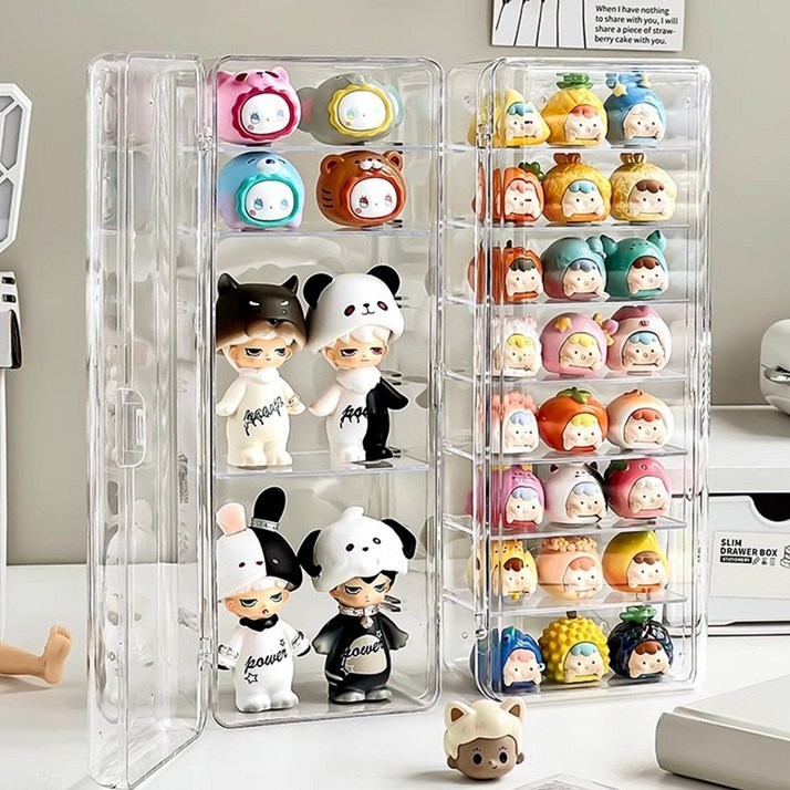 ATB 미니 피규어 투명 8칸 장식장 고정 스티커 증정