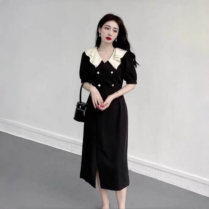 여름 여자 빅사이즈 패션 롱 원피스 데일리룩  프렌치 하객룩 오피스룩 원피스