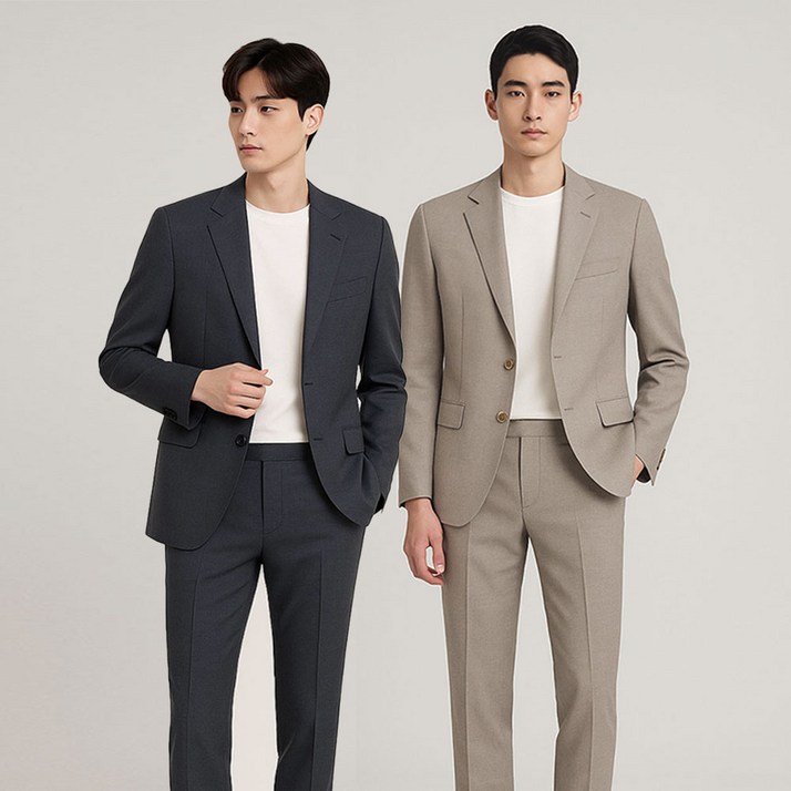 바쏘옴므 25SS 남성 봄여름 데일리 스트레치 정장 셋업 5종