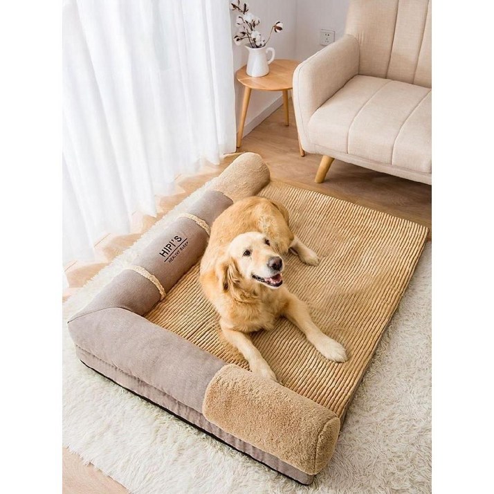 푸우형매트 수면 애견매트 강아지방석 고양이 논슬립 방수 매트 반려동물 대형견 펫 반려견 강아지 토퍼매트리스, 네이비 더블+담요