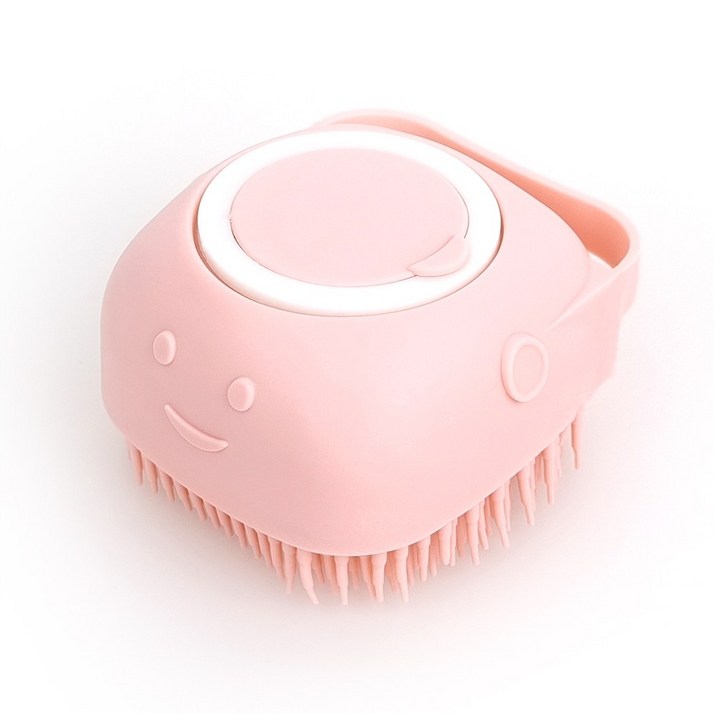 나마스펫 애견 목욕 브러쉬 애묘 강아지 샴푸 샤워 용품 실리콘, 핑크, 1개