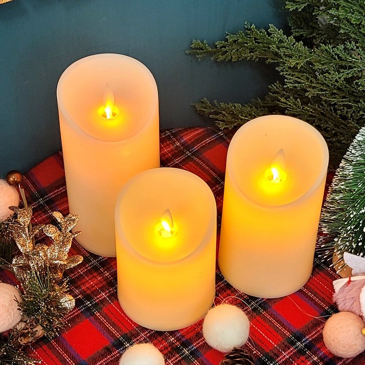 LED 촛불 흔들리는 건전지 전자초 캔들 소중대 크리스마스 홈파티 장식 오브제 인테리어 소품