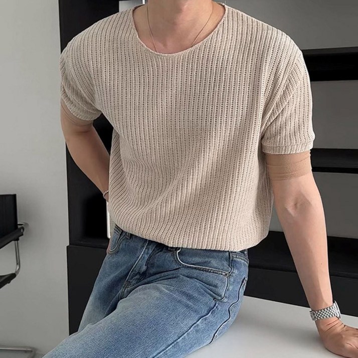 치트키 티밍 벨로아 데끼 니트 반팔
