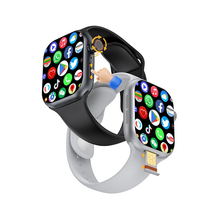 신형 5G LTE 플러그 카드 셀룰러 스마트 핸드 시곗줄 180 ° 신축 회전 카메라 영상통화 시계, 2.26인치 아몰드 HD 전면 스크린 지문 터치 코딩 SIM 카드 스마트워치.