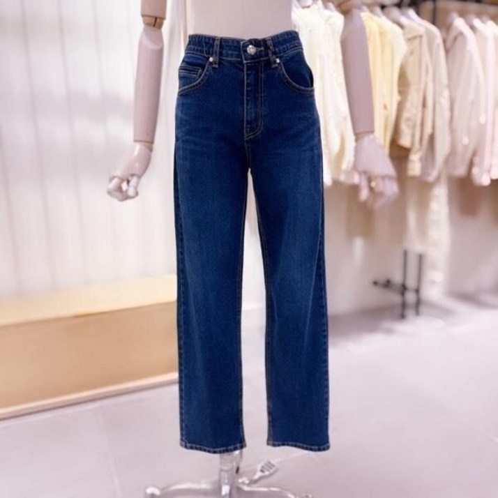 SK2DPF16M_앞트임 일자 슬림핏 데님 팬츠