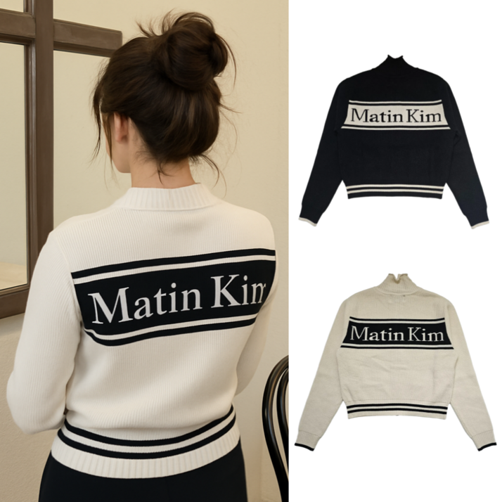 마뗑킴 스펠 포인트 스트라이프 니트 가디건 MATIN KIM 남녀공용 집업