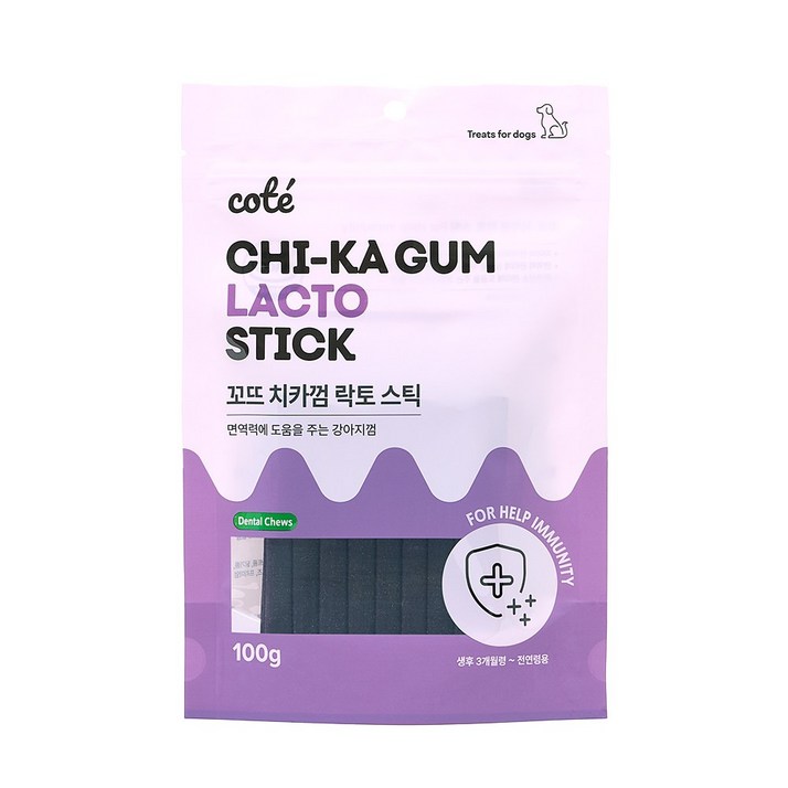 꼬뜨 치카껌 기능성 강아지껌 치석 제거, 락토, 100g, 4팩