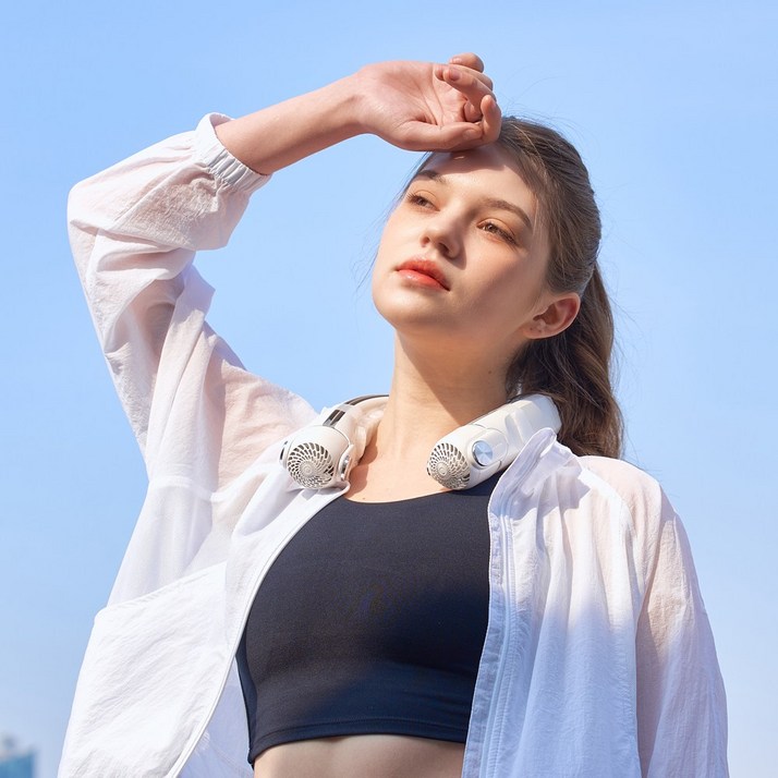 프롬비 넥밴드 터보 넥쿨러 선풍기 FG258, 아이스화이트, 1개