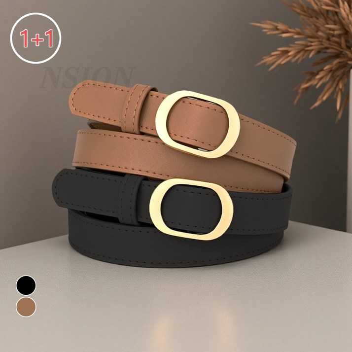 NSION 11무타공 길이 조절 허리띠 미니멀 베이직 여성 벨트