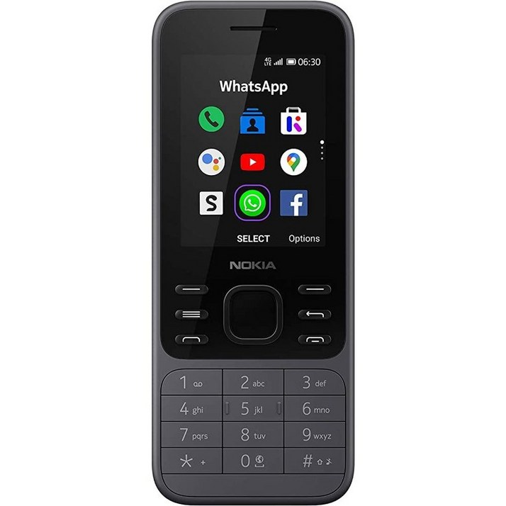 노키아 6300 4G  언락 듀얼 SIM WiFi 핫스팟 소셜 앱 지도 및 어시스턴트 파우더 화이트.
