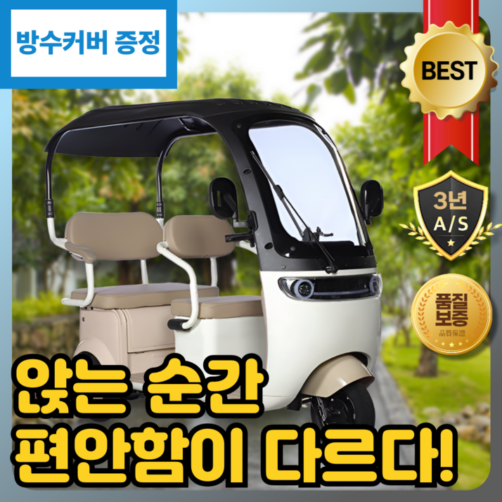 에르고무브 인체공학 어르신 전동차 삼륜 사륜 오토바이 세발 전동 전기 스쿠터 노인용, 1개, 800W 48V 32A