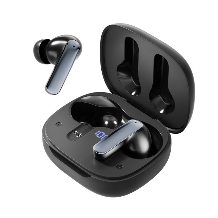 YINTEE 무선 블루투스 이어폰 커널형 ENC 노이즈 캔슬링 고음질 C타입 LED 이어폰