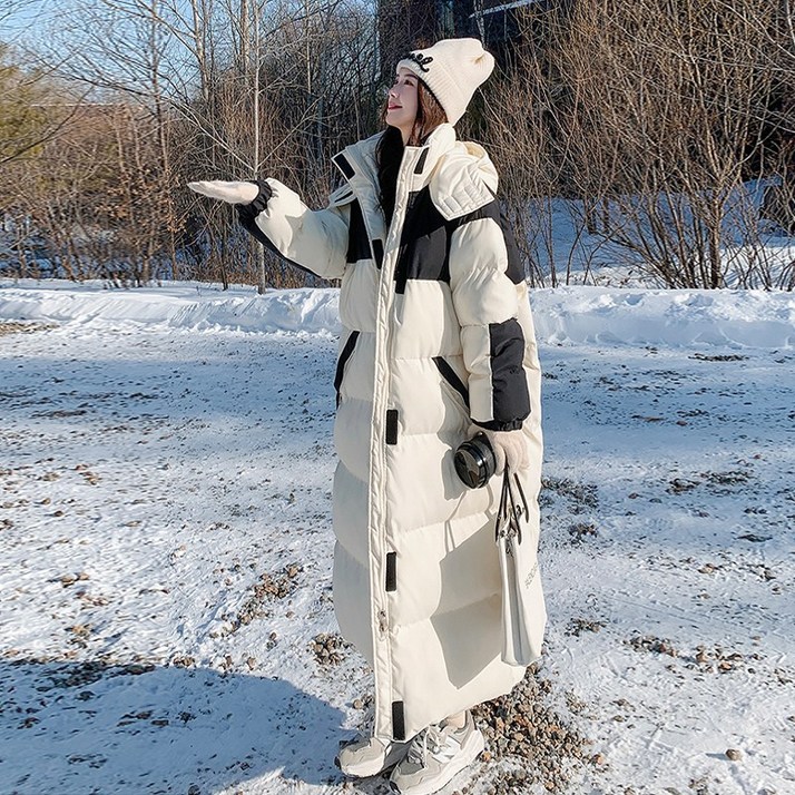 HA.M 겨울 여성 롱패딩 점퍼 일상 루즈핏 따뜻한 패딩 벤치 코트