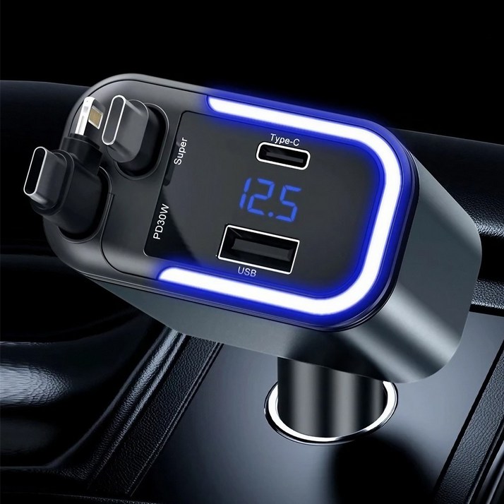 아르디스 4포트 180W 릴타입 시거잭 차량용 고속충전기