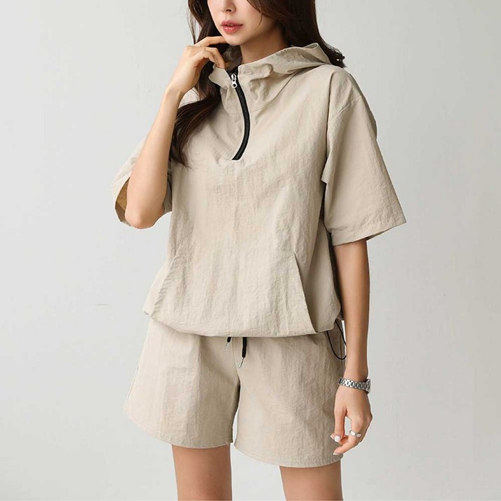 [피핀] 여성용 아노락 방수 후디 트레이닝 세트 #96302