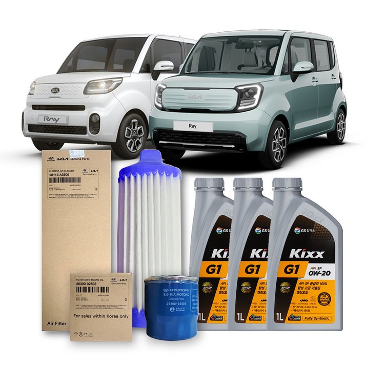 더뉴 레이 가솔린 휘발유 20년식 이후 순정필터킥스합성유 0W20 3L, 1개
