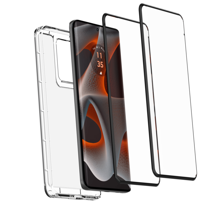 칸탐 모토로라 엣지 50 프로 케이스  강화유리 2매 세트