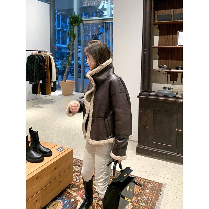 양가죽무스탕 여성 숏무스탕 자켓 램스킨 리얼 양털 양모