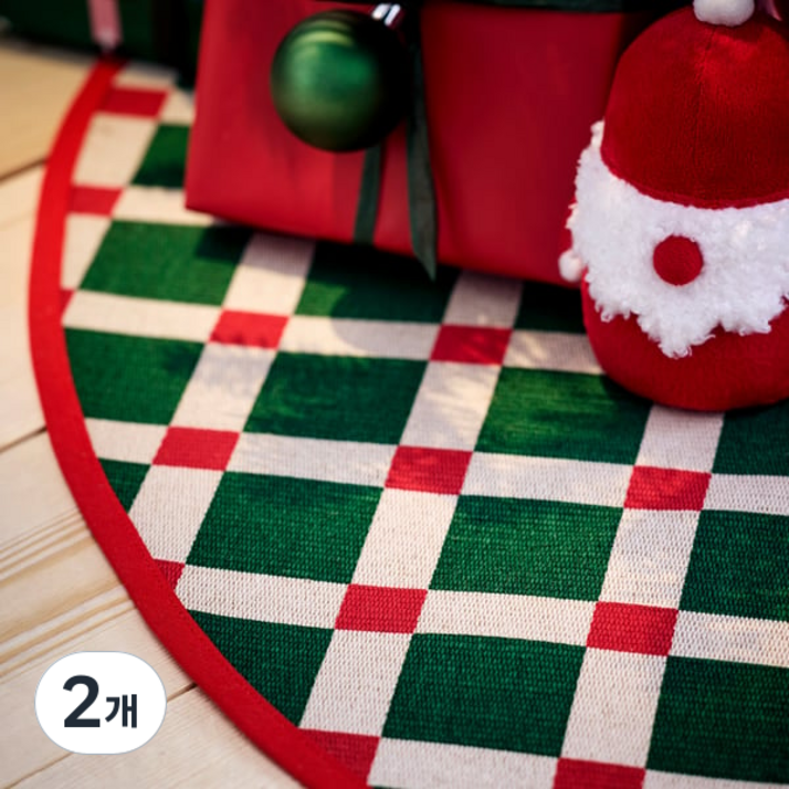 VINTERFINT 빈테르핀트 크리스마스트리매트, 체크 패턴 멀티컬러, 100 cm