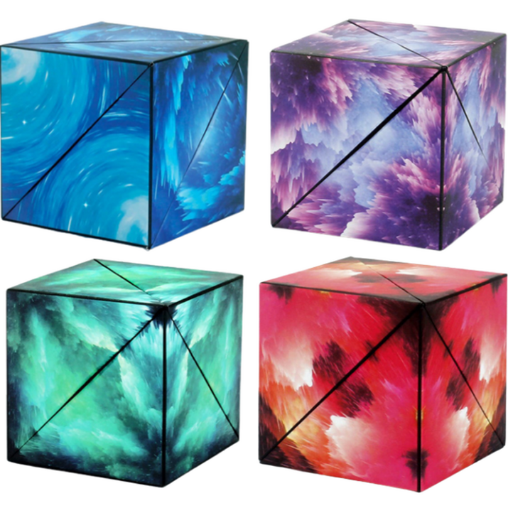 하이제이비 우주 자석 합체 변신 큐브 4종 세트, 블루, 레드, 퍼플, 그린 - 쇼핑앤샵