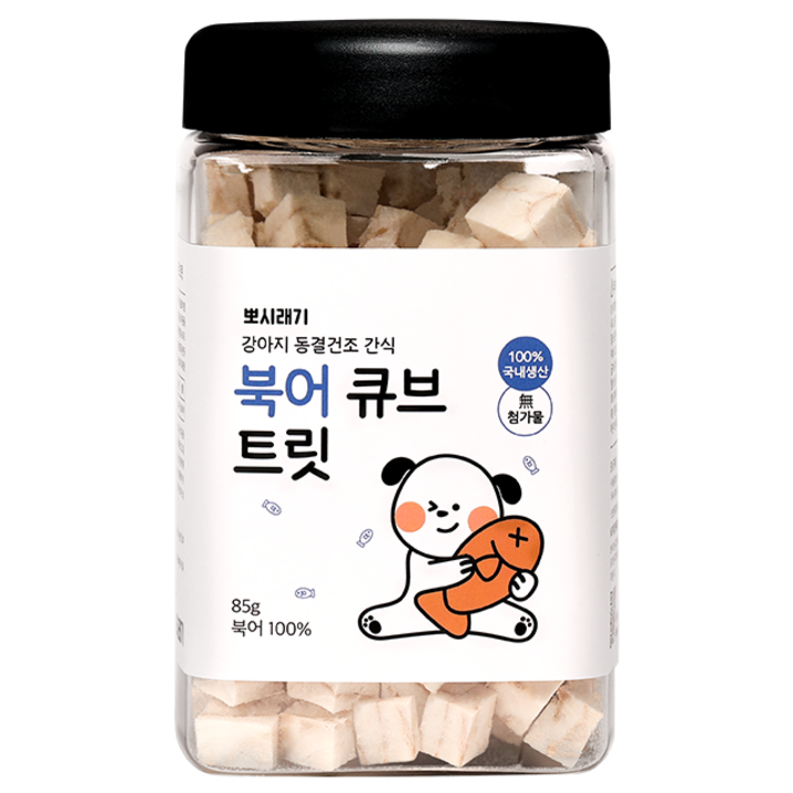 뽀시래기 강아지 동결건조 간식 큐브 트릿, 북어맛, 85g, 1개 7680105215