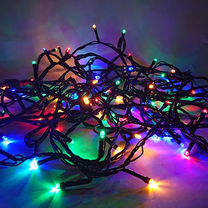 선세이브[세트] 크리스마스 트리/캠핑 조명 LED 은하수 100구 검정선+전원케이블 세트, RGB(4색) 7677176881