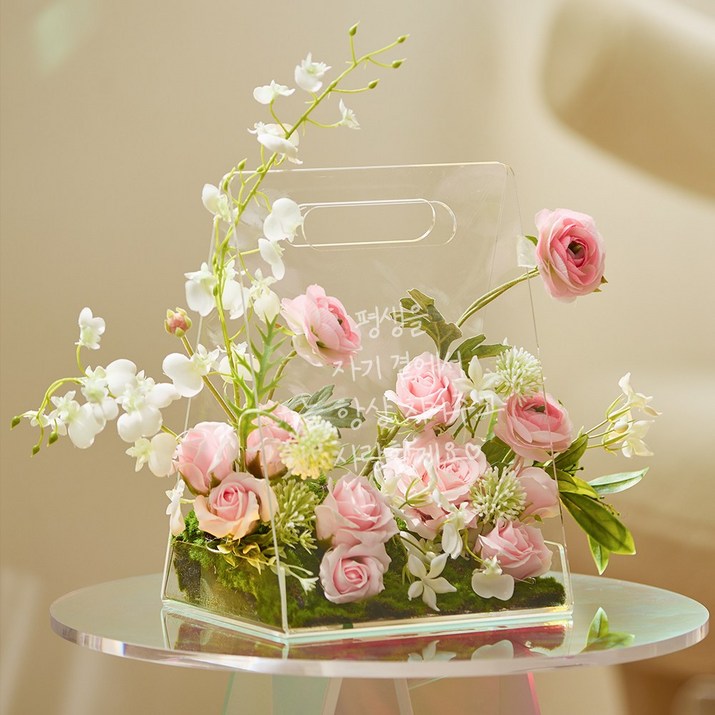 리비트 장미 플라워백 여자친구 생일선물 100일 1주년 기념일 이벤트, 1개, M