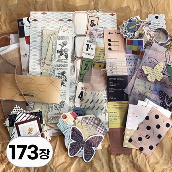 대용량 세트 빈티지 다꾸 스티커 메모지 배경지 패키지 레트로 스타일 키치 감성 sticker 팩 인스 용품 다이어리 꾸미기 조각 씰 스티커북