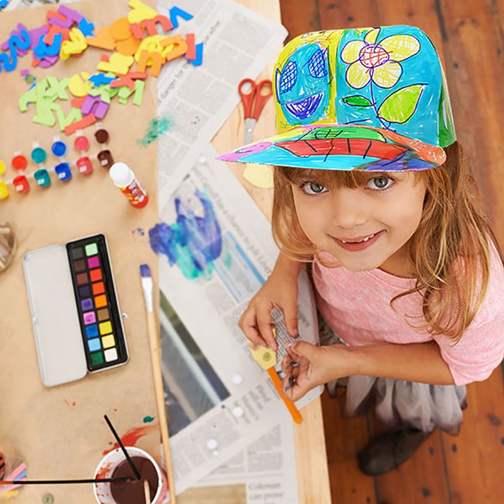 드로잉캡 종이모자 만들기 10개 아동 초등 중등 성인 새로운 미술재료 4단계 크기조절 두꺼운 미술용지