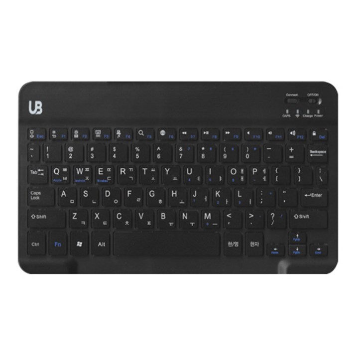 UB BK1 휴대용 무선 블루투스 키보드 슬림형, 블랙 미디움, UBBK1, 제조사축
