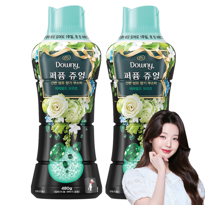 다우니 퍼퓸 쥬얼 에메랄드 브리즈 향기부스터, 480g, 2개