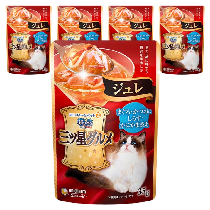 유니참긴노스푼 고양이 미쓰보시 구루메 쥬레 습식 파우치
