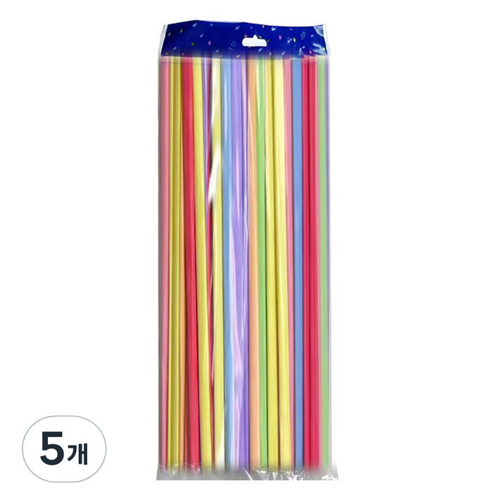 마다꾸미 요술 매직 파티 막대풍선 100p, 파스텔믹스컬러, 5개