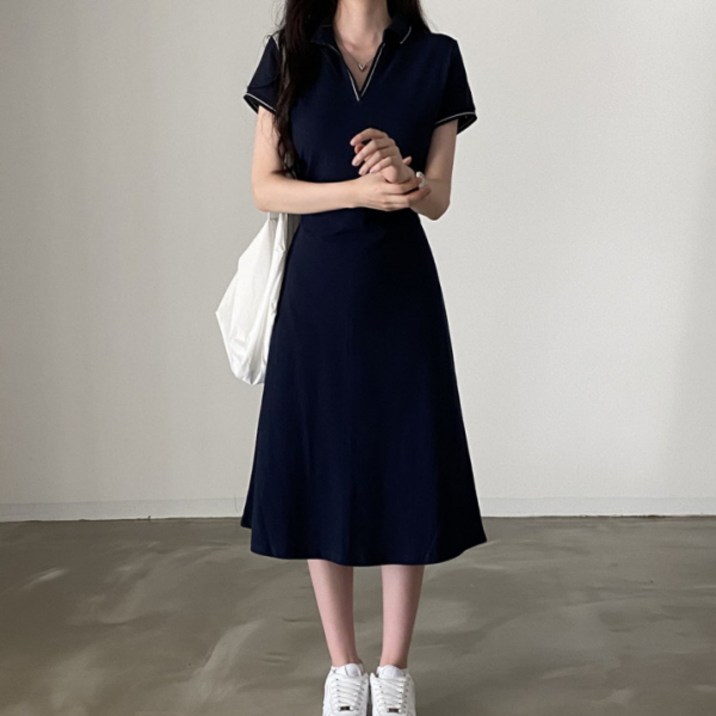 피어니스트 콘트라스트 브이카라 원피스 빅사이즈 포함