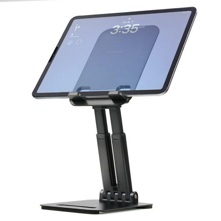 스위코 높이조절 접이식 태블릿 거치대, 1개, 블랙, ST-2