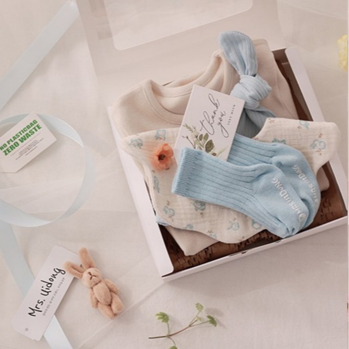 [출산백일선물] 우이동금손 리틀래빗 5종선물세트 (선물포장)