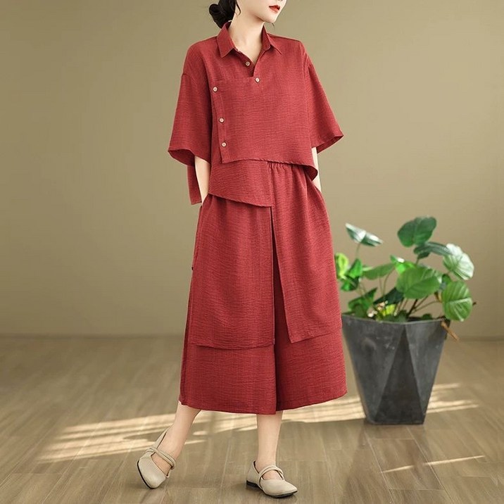 빌리즈빈 여성 카라넥 와이드 고급 투피스 BS106